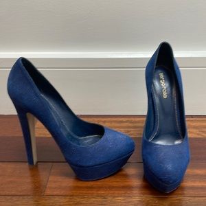 Blue Sergio Rossi platform pumps